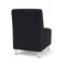 Lesro Siena Lounge Reception Armless Guest Chair, Brushed Steel, MD Black Upholstery SN1102 - alternate 2